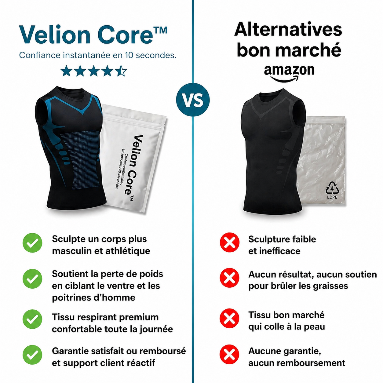 Velion Core™ | Ventre Plat en 30 Secondes — Garanti